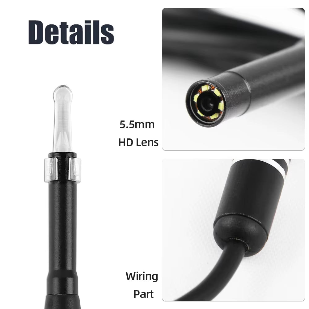Ear Wax Removal USB Otoscope Cleaner Cleaning Pick Tool LED Light Camera Endoscope Clean Earwax Remover Personal Health Care