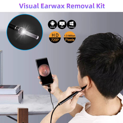 Ear Wax Removal USB Otoscope Cleaner Cleaning Pick Tool LED Light Camera Endoscope Clean Earwax Remover Personal Health Care
